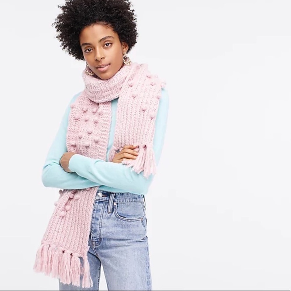 J.Crew Chunky knit bobble scarf